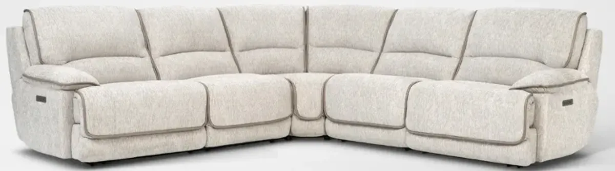 Olsen Dual-Power 5-Piece Reclining Sectional - Dove