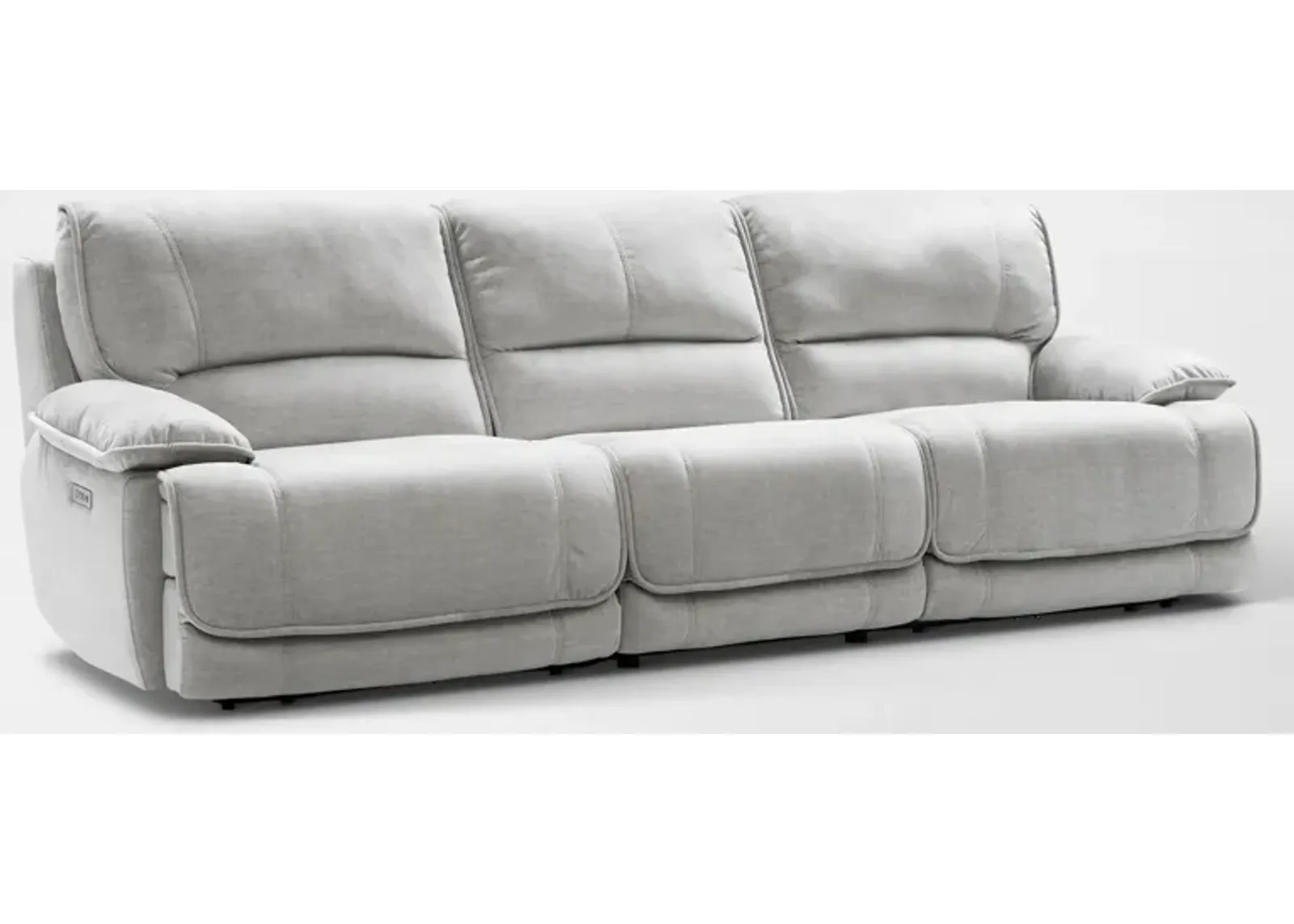 Olsen Dual-Power 3-Piece Reclining Sofa - Silver