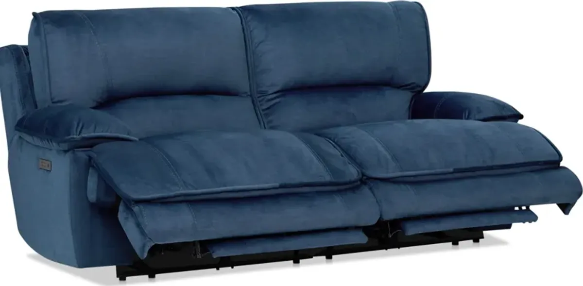 Olsen Dual-Power 2-Piece Reclining Sofa - Indigo