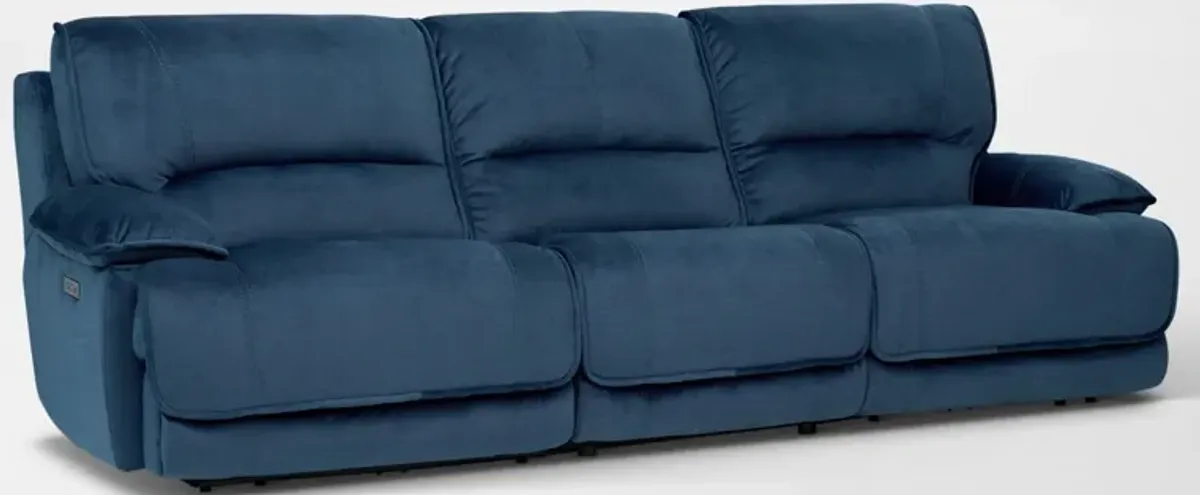 Olsen Dual-Power 3-Piece Reclining Sofa - Indigo