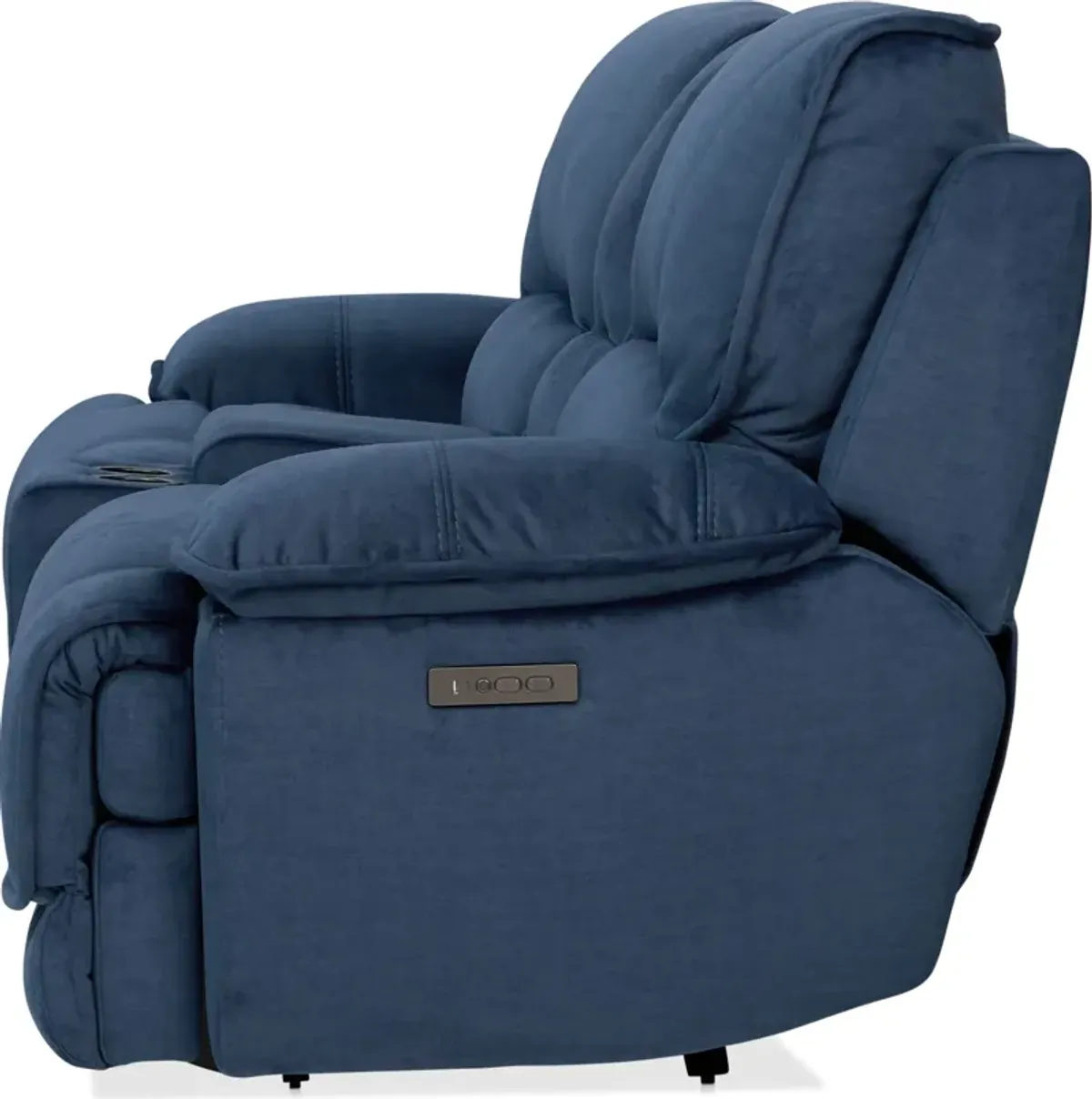 Olsen Dual-Power Reclining Loveseat with Console - Indigo