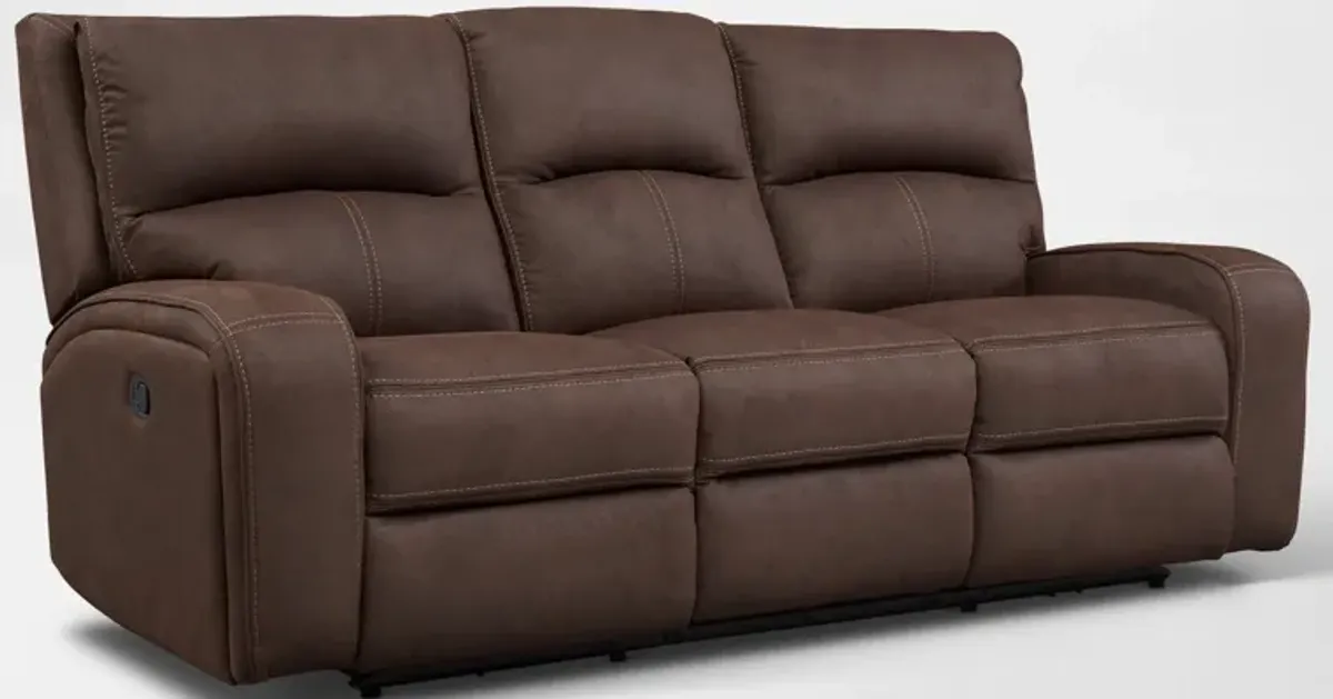 Burke Manual Reclining Sofa - Brown