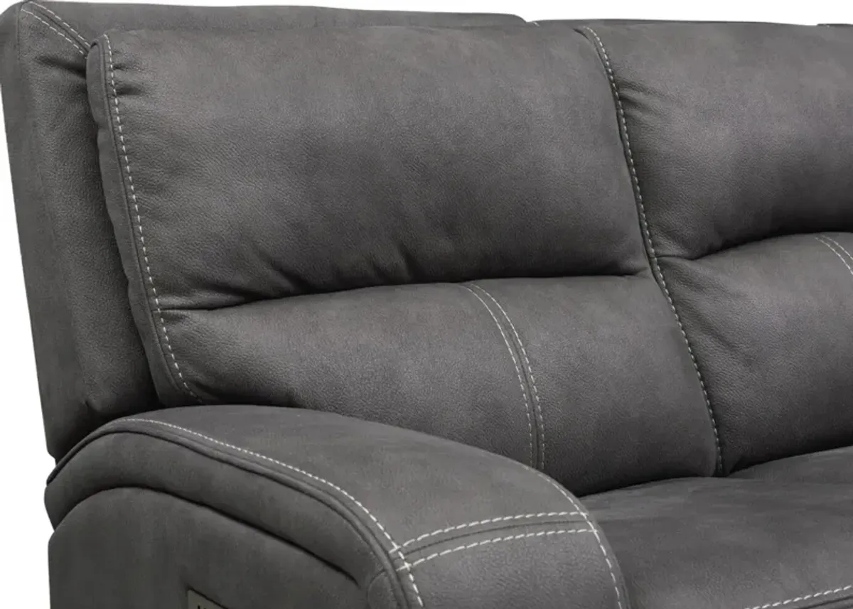 Burke Manual Reclining Sofa - Charcoal