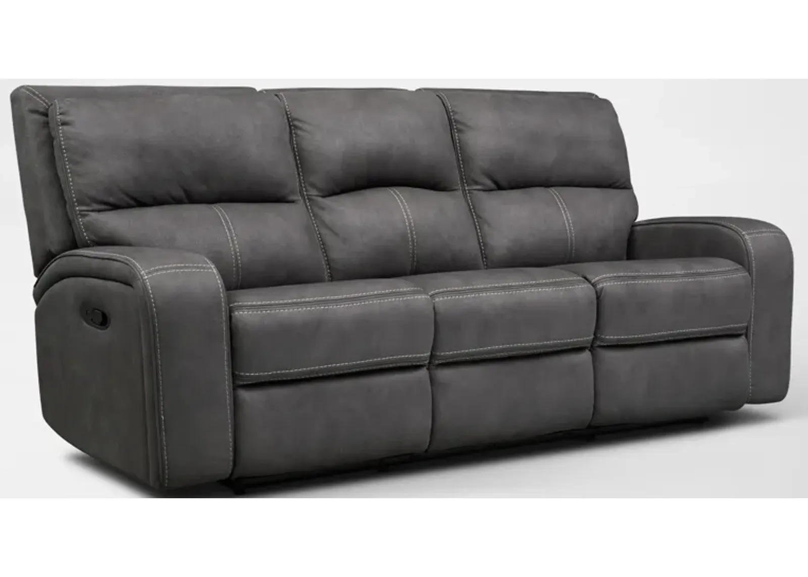 Burke Manual Reclining Sofa - Charcoal