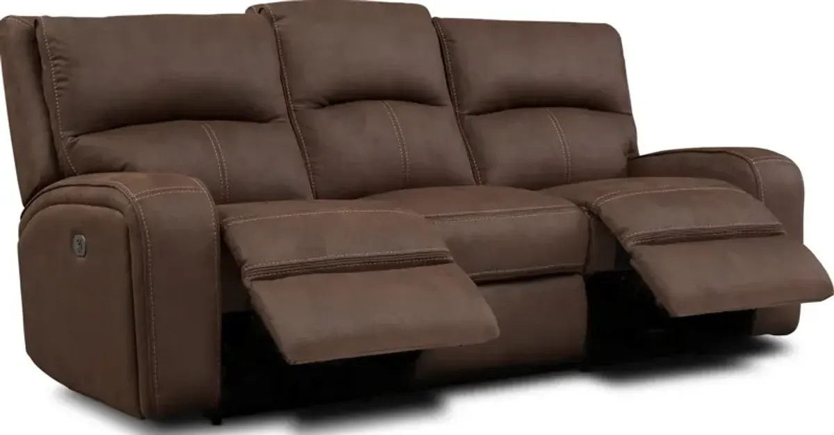 Burke Dual-Power Reclining Sofa - Brown