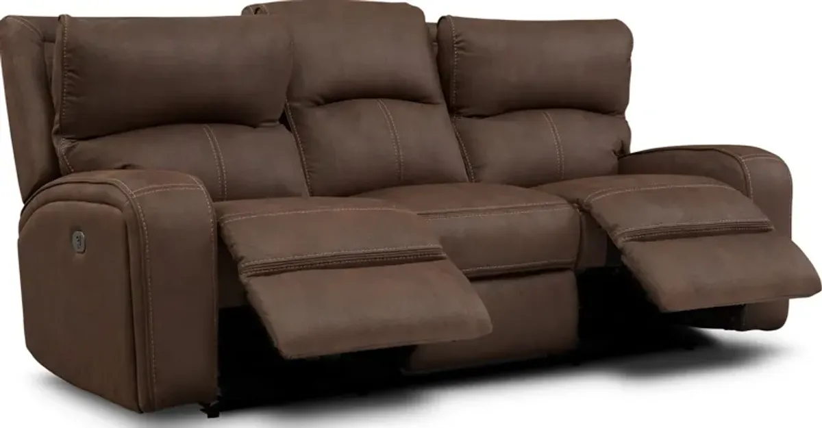 Burke Dual-Power Reclining Sofa - Brown