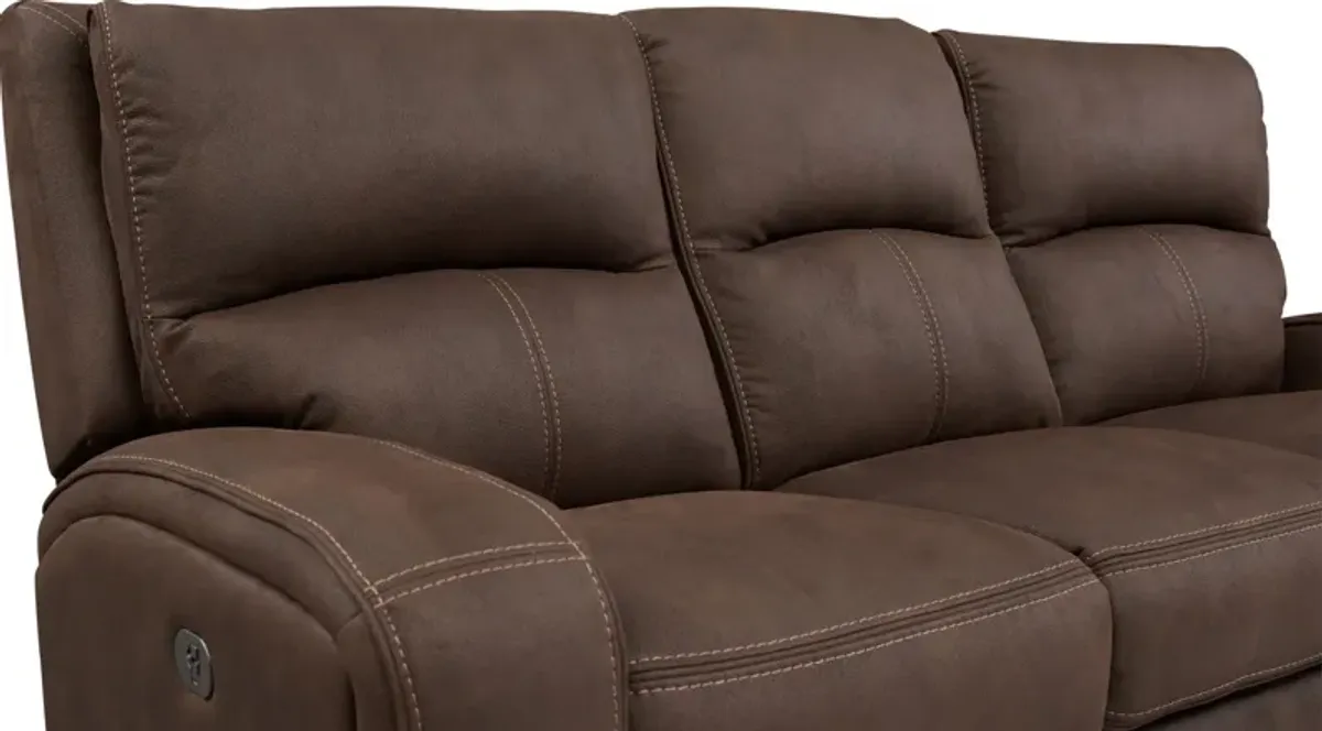 Burke Dual-Power Reclining Sofa - Brown