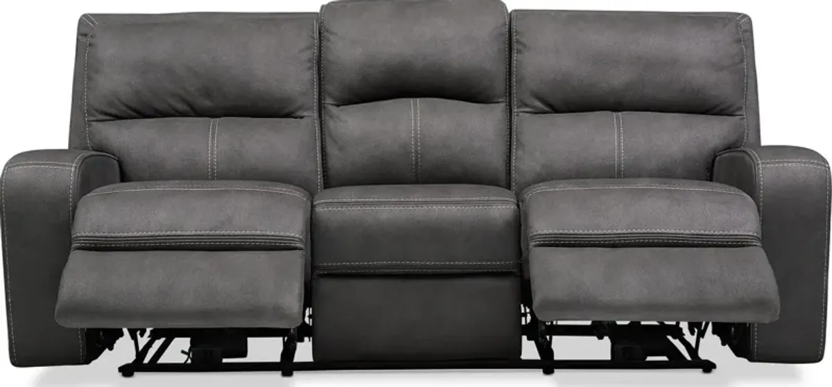 Burke Dual-Power Reclining Sofa - Charcoal