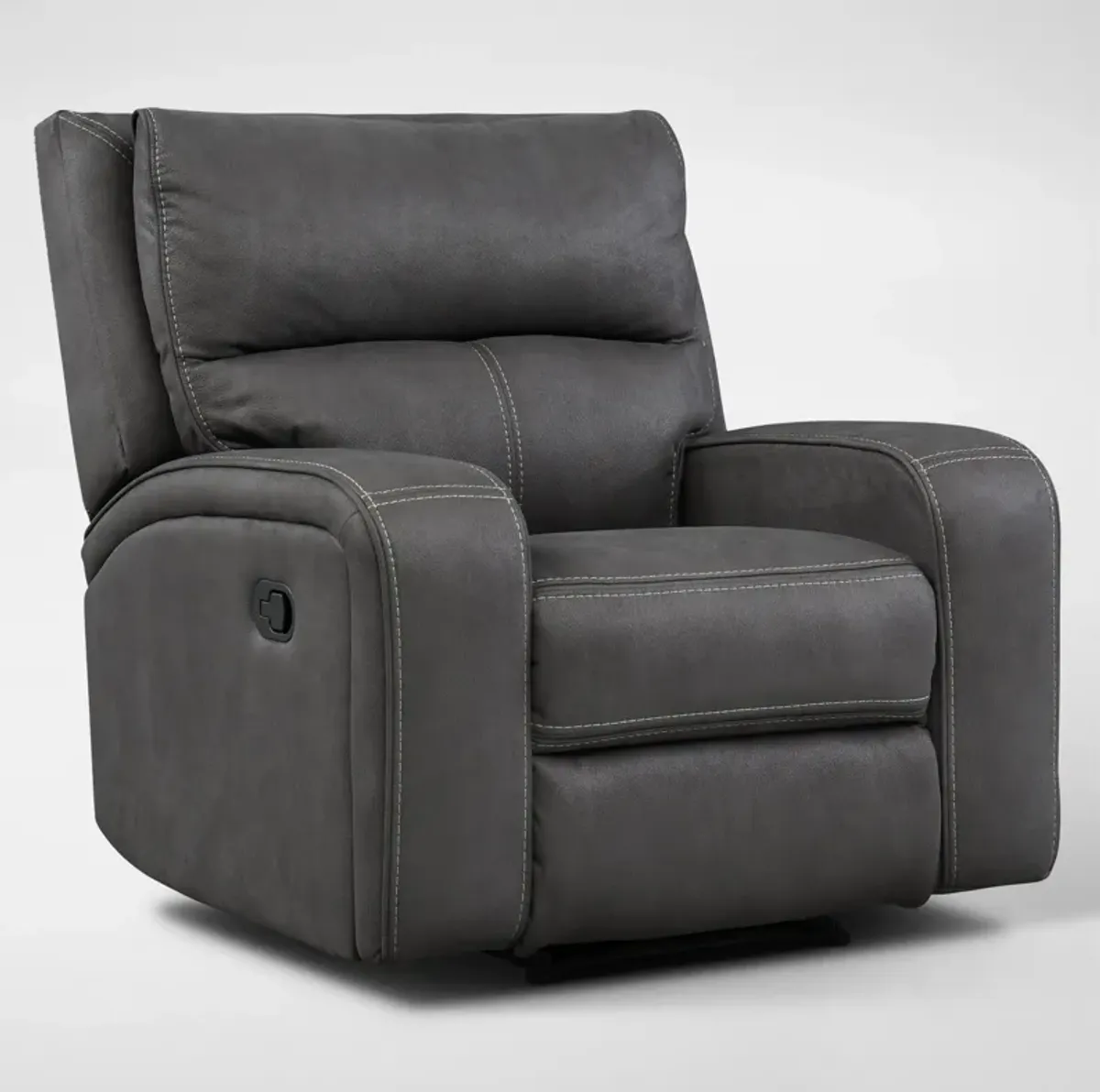 Burke Manual Reclining Sofa and Recliner Set - Charcoal