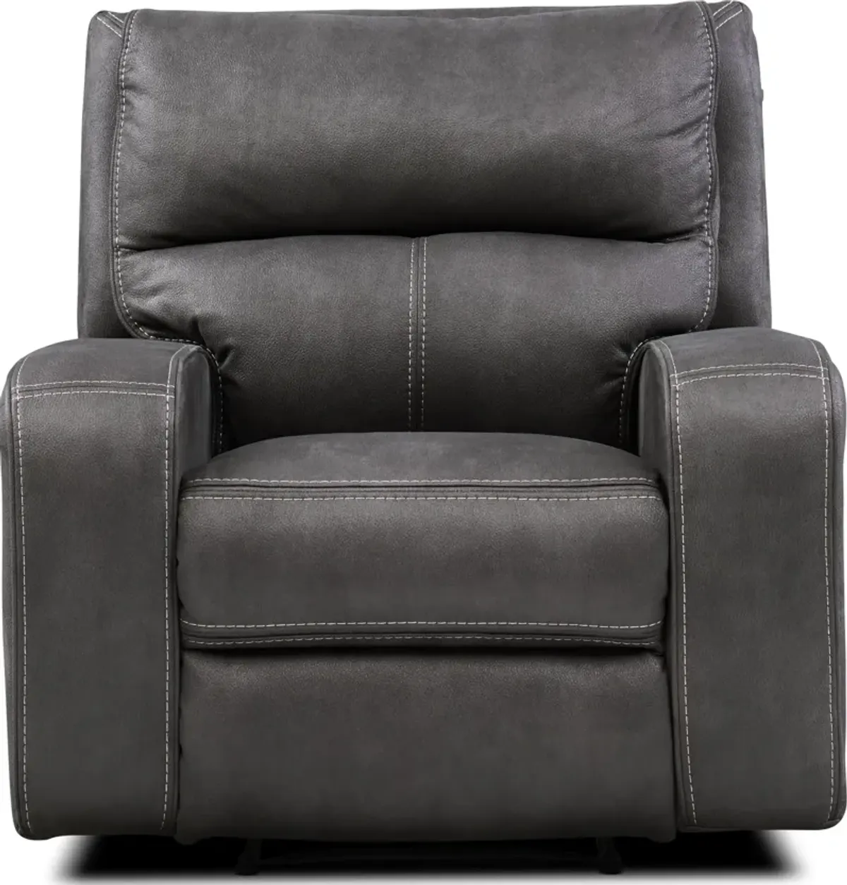 Burke Manual Reclining Sofa, Loveseat with Console and Recliner  - Charcoal