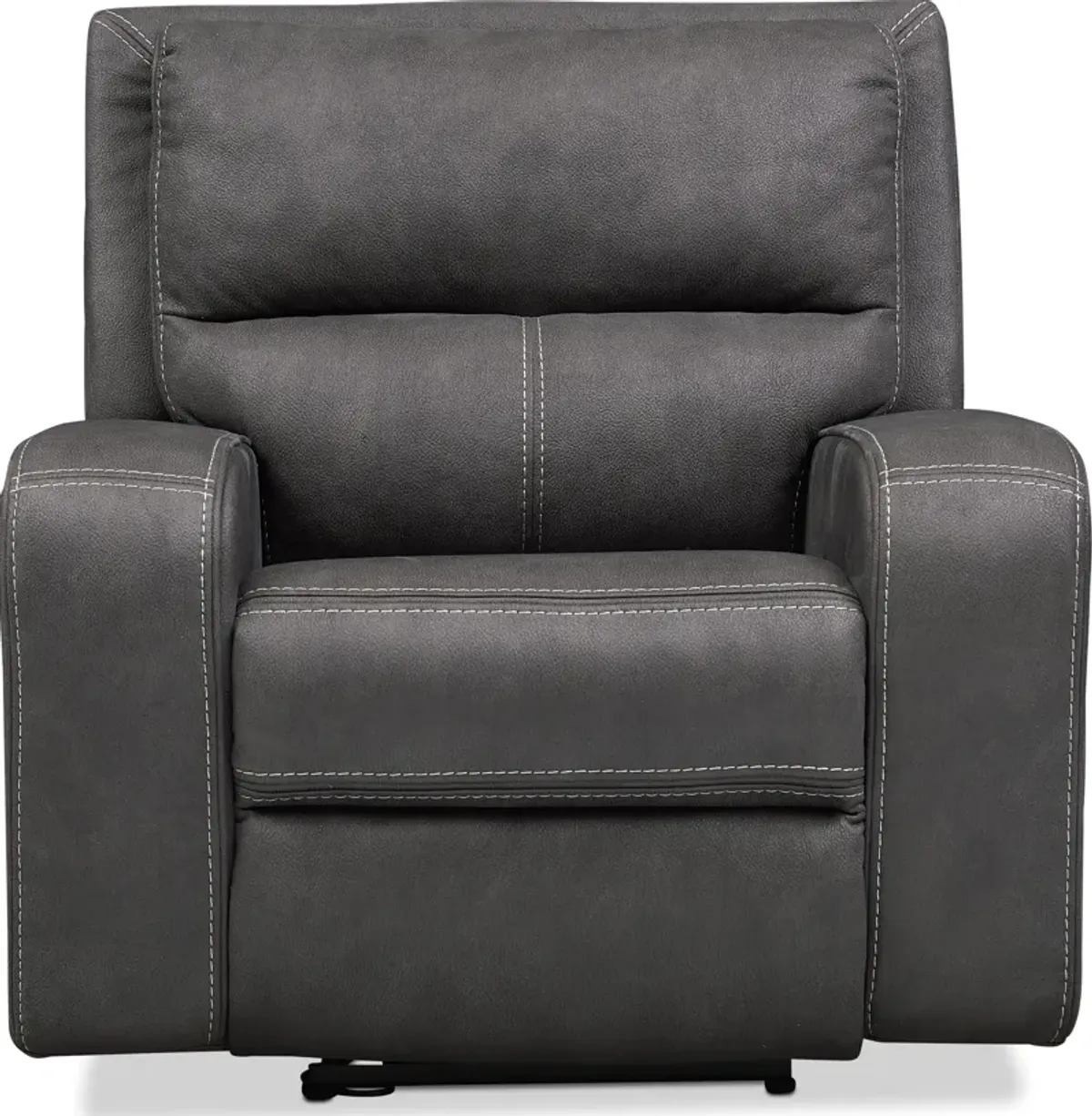 Burke Dual-Power Reclining Sofa and Recliner Set - Charcoal