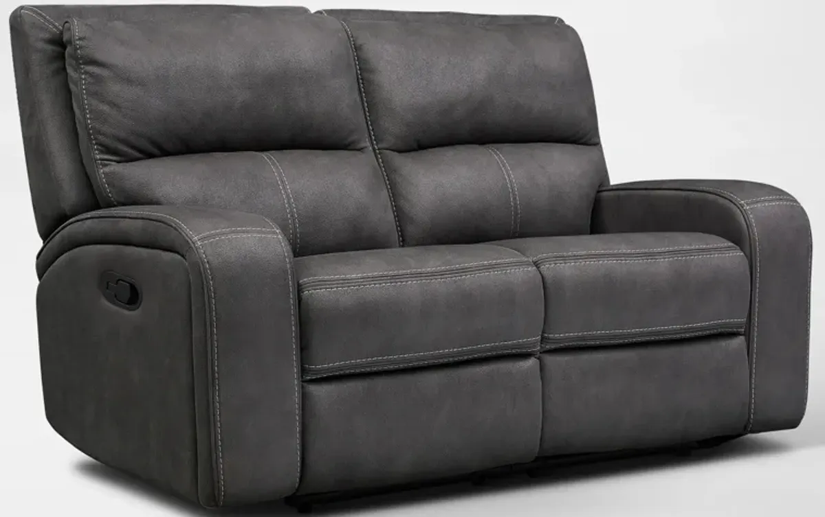 Burke Manual Reclining Loveseat - Charcoal