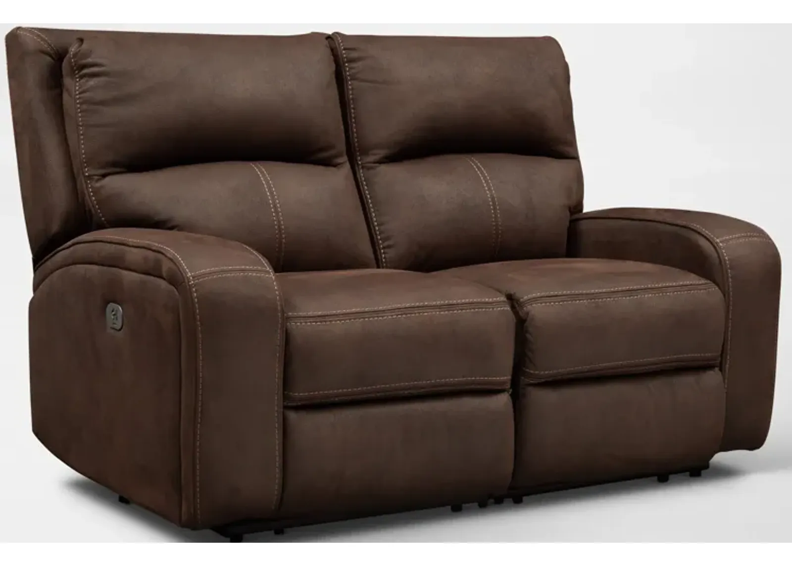 Burke Dual-Power Reclining Loveseat - Brown