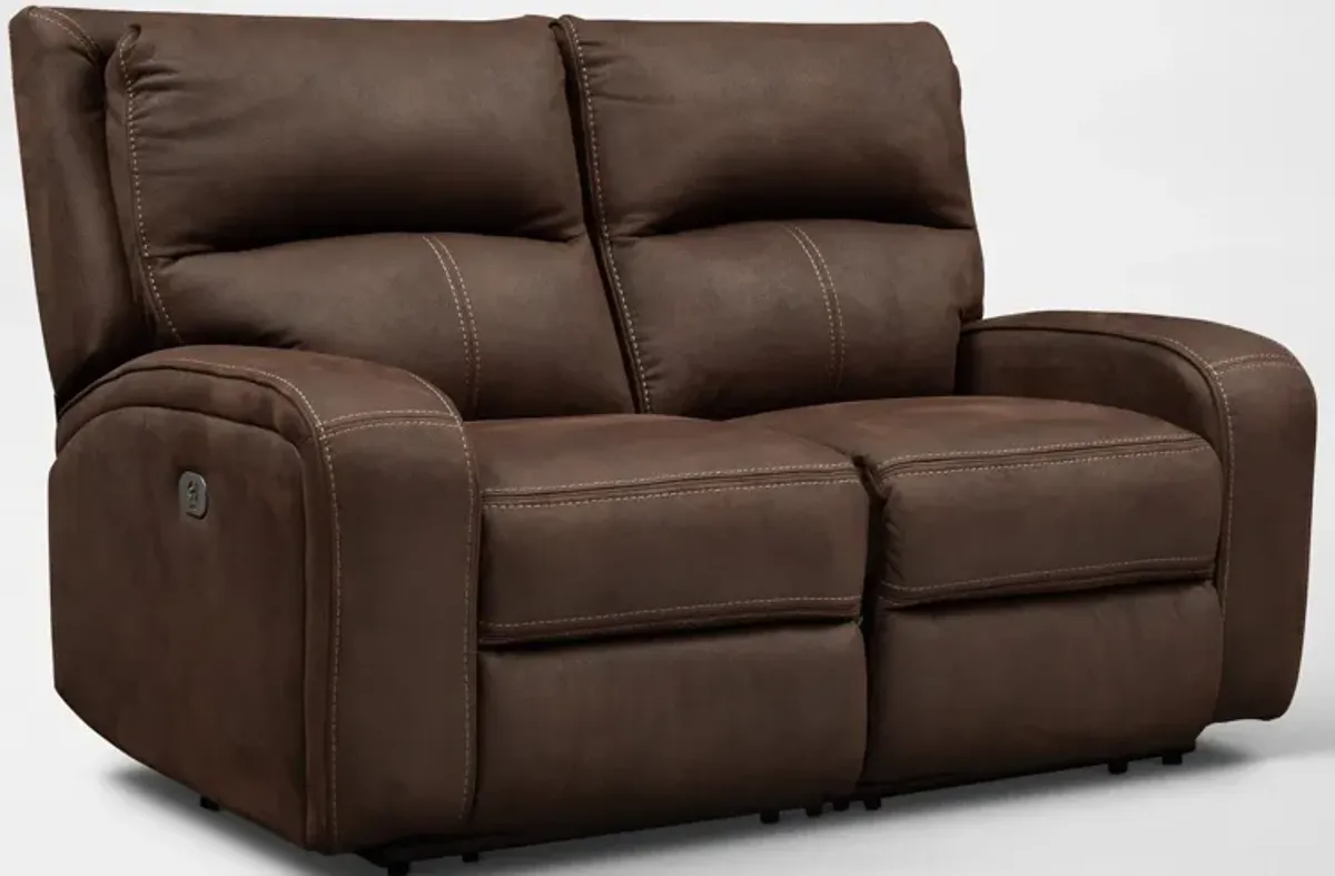 Burke Dual-Power Reclining Loveseat - Brown