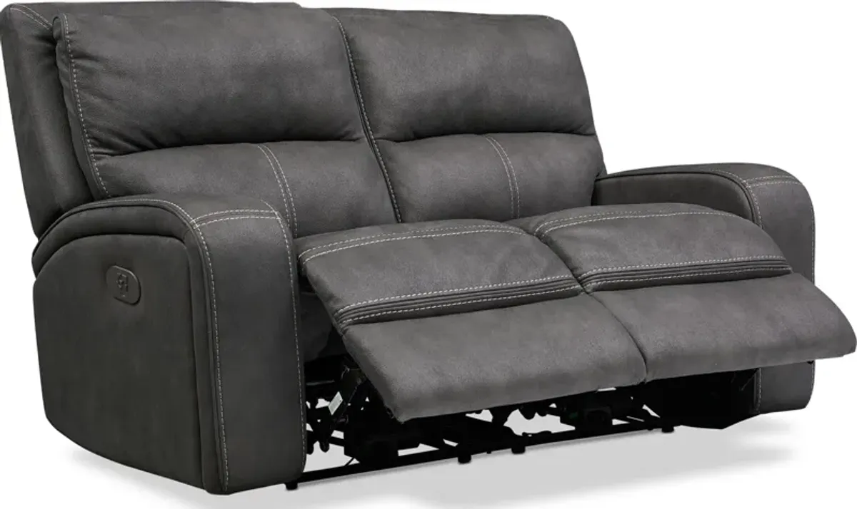 Burke Dual-Power Reclining Loveseat - Charcoal