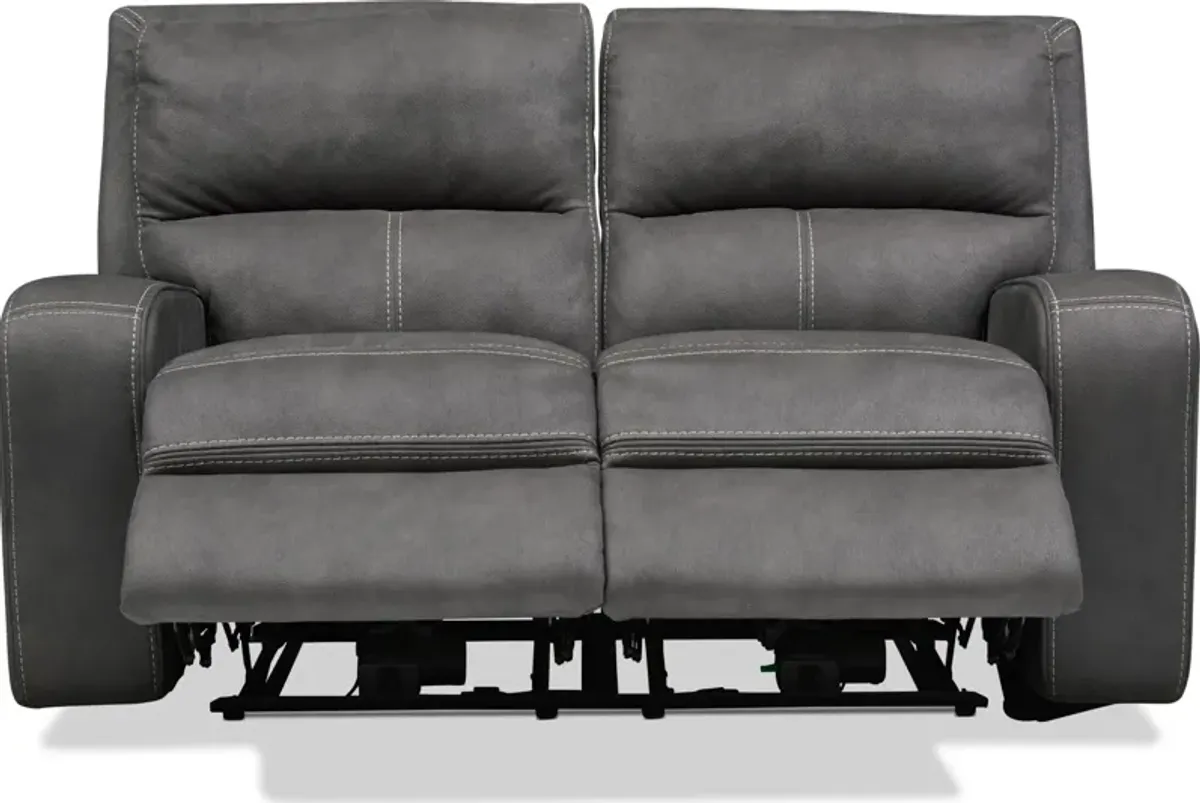 Burke Dual-Power Reclining Loveseat - Charcoal