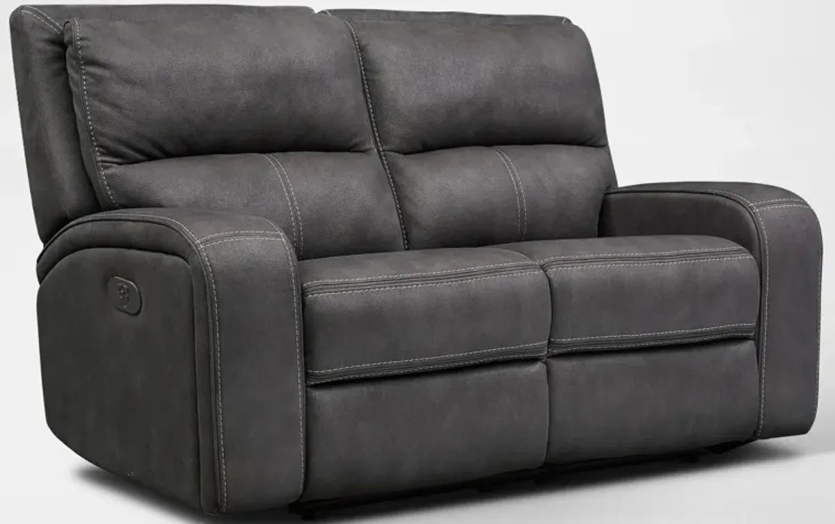 Burke Dual-Power Reclining Loveseat - Charcoal