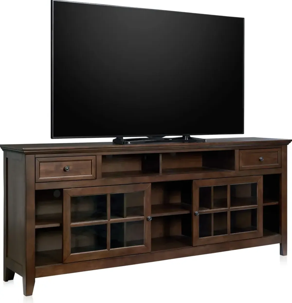 Lincoln 84” TV Stand with USB Charging - Hickory