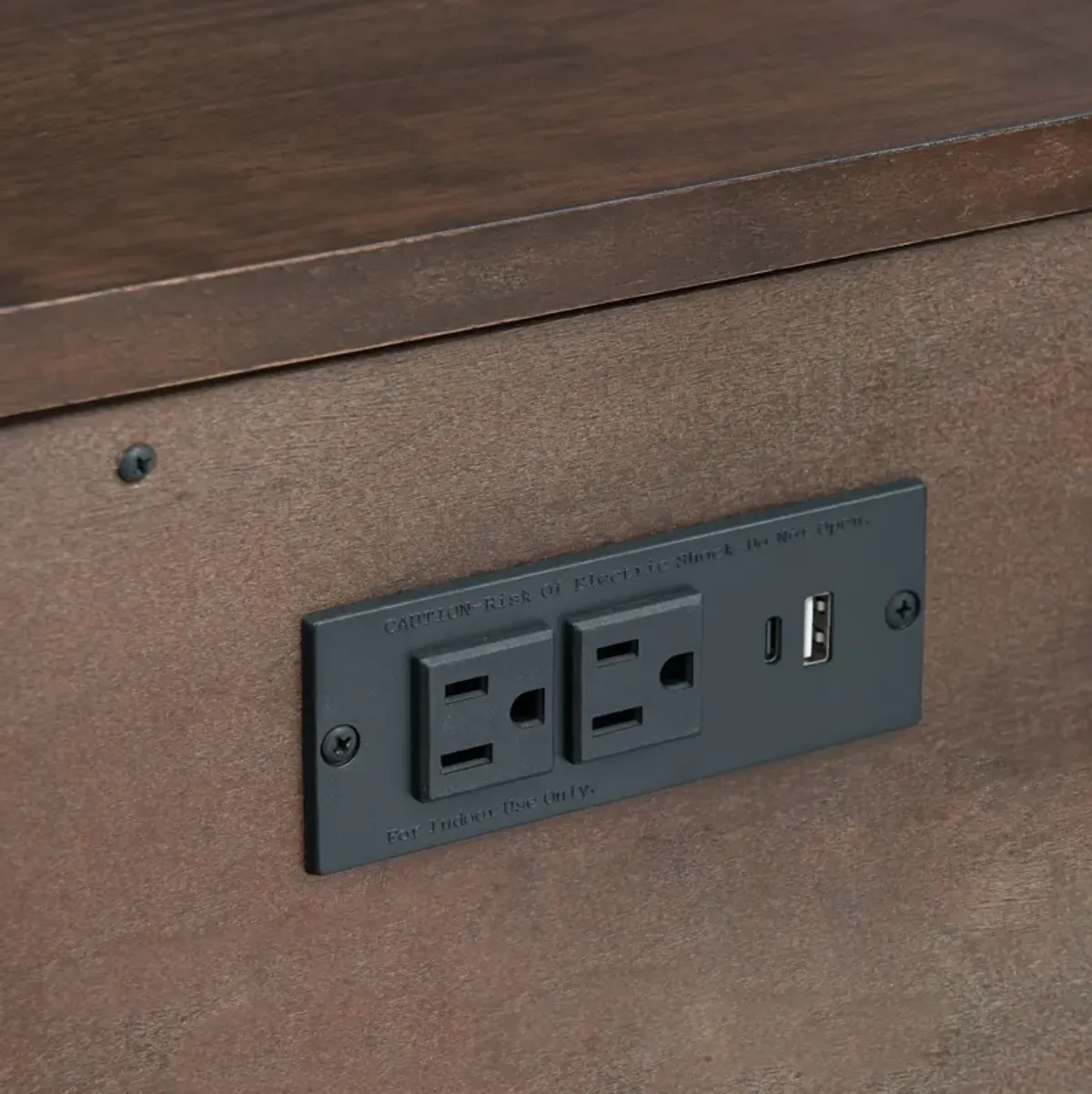 Lincoln 84” TV Stand with USB Charging - Hickory