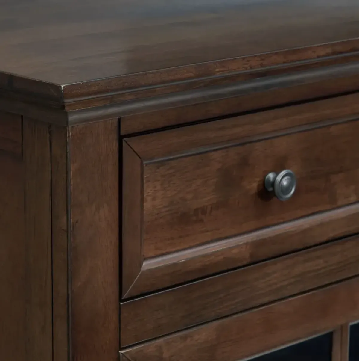 Lincoln 84” TV Stand with USB Charging - Hickory