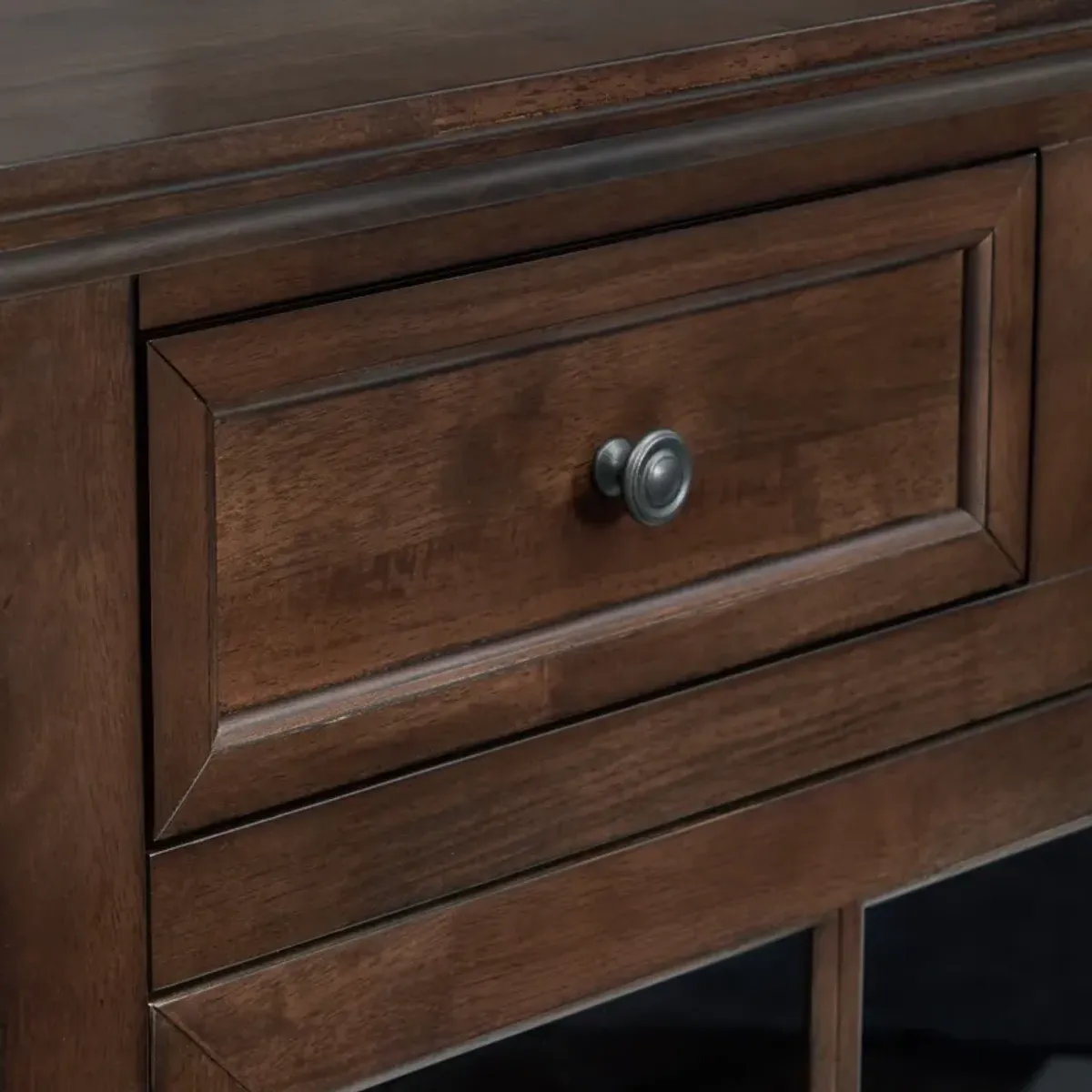 Lincoln 84” TV Stand with USB Charging - Hickory