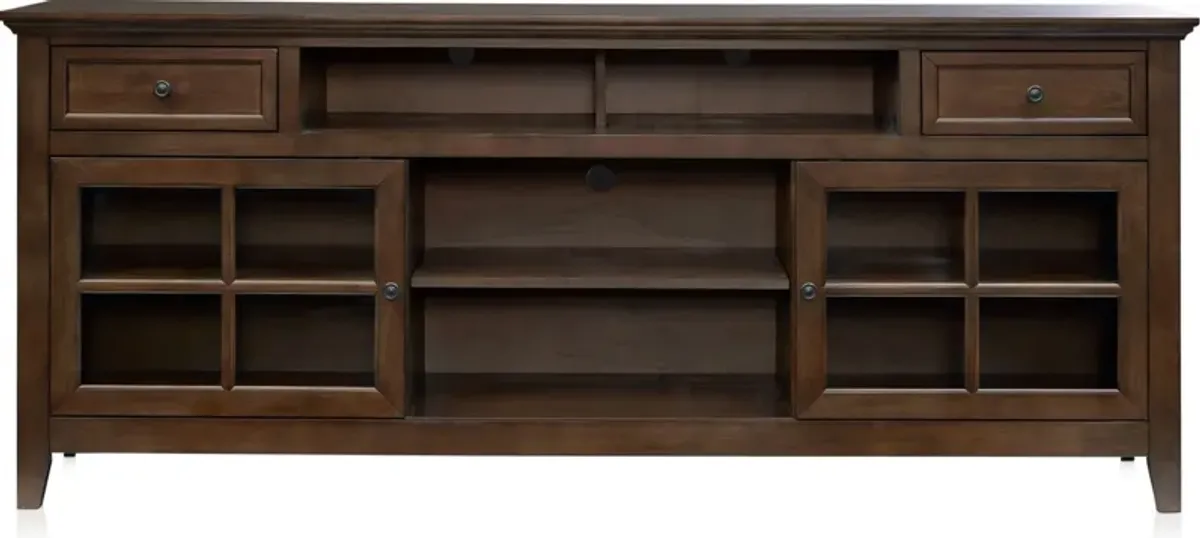 Lincoln 84” TV Stand with USB Charging - Hickory