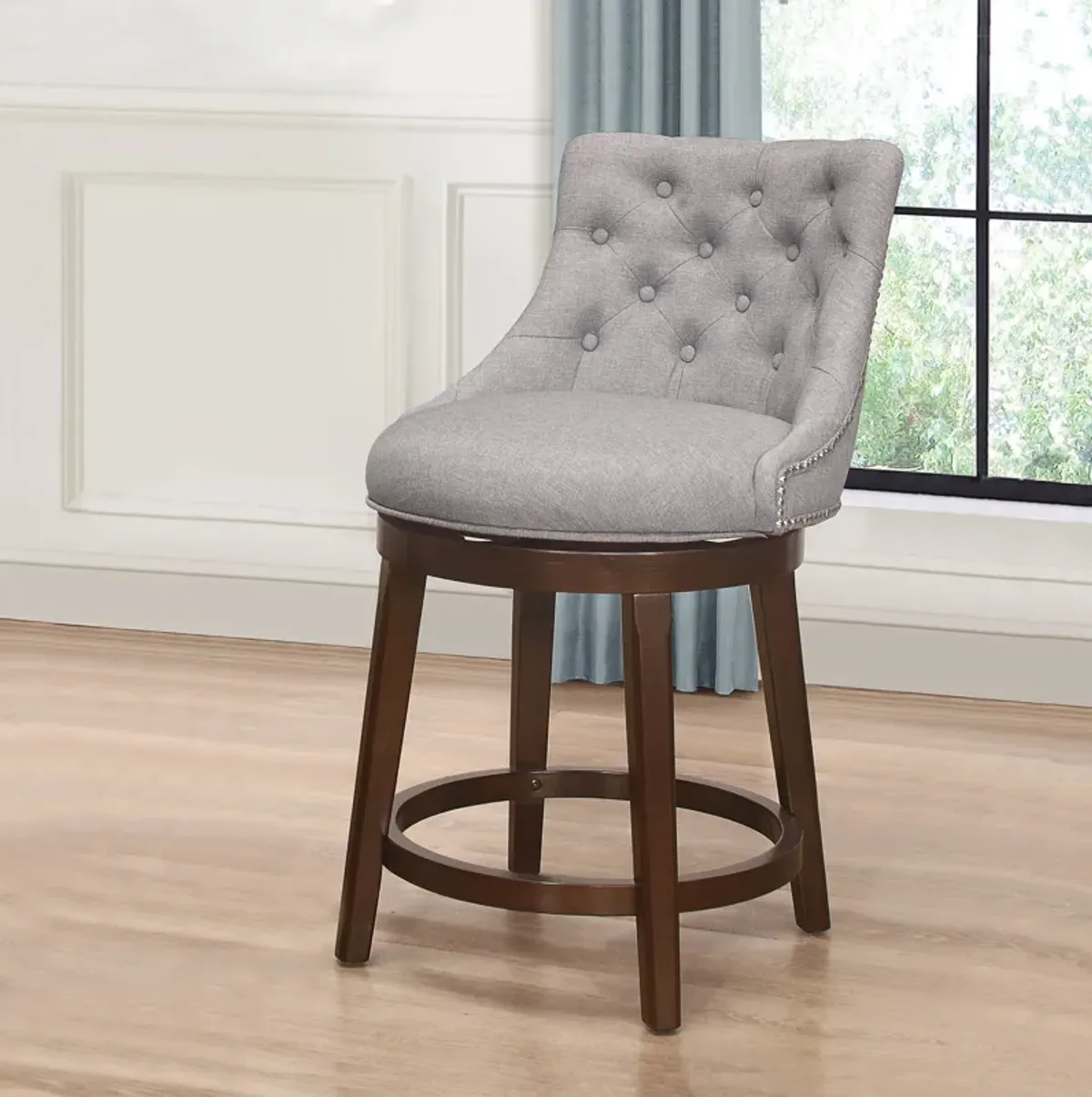 Rickton Swivel Counter-Height Stool - Gray