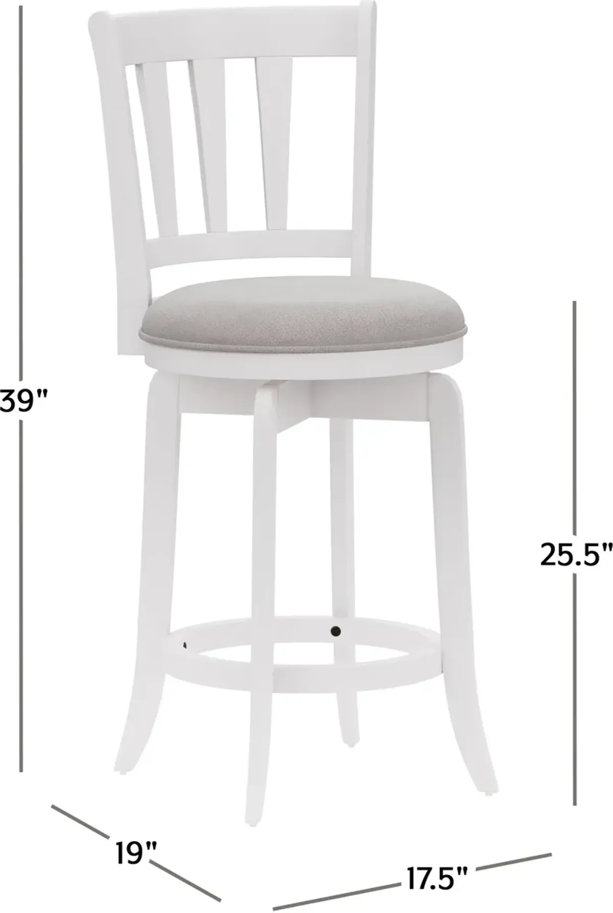 Berger Swivel Counter-Height Stool - White