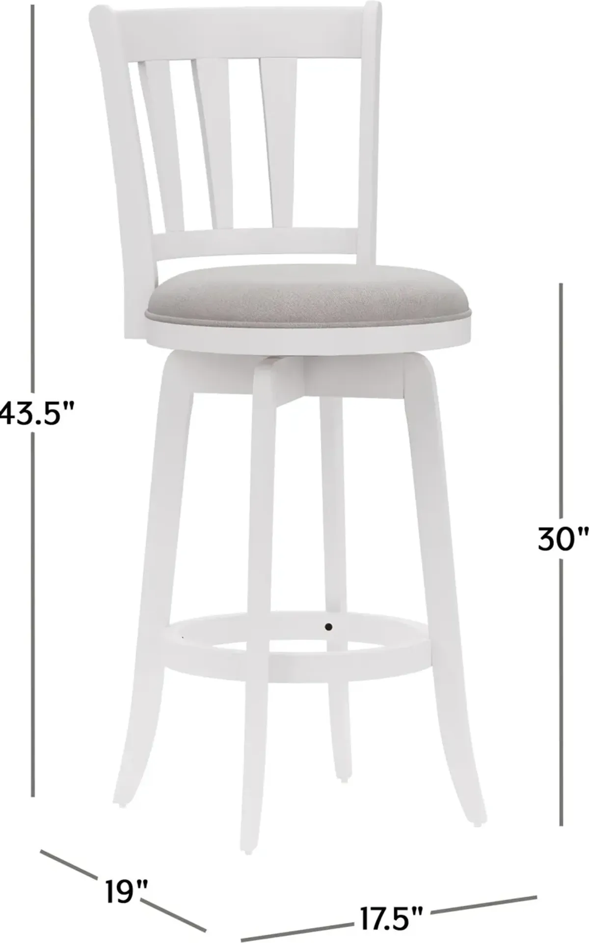 Berger Swivel Bar Stool - White