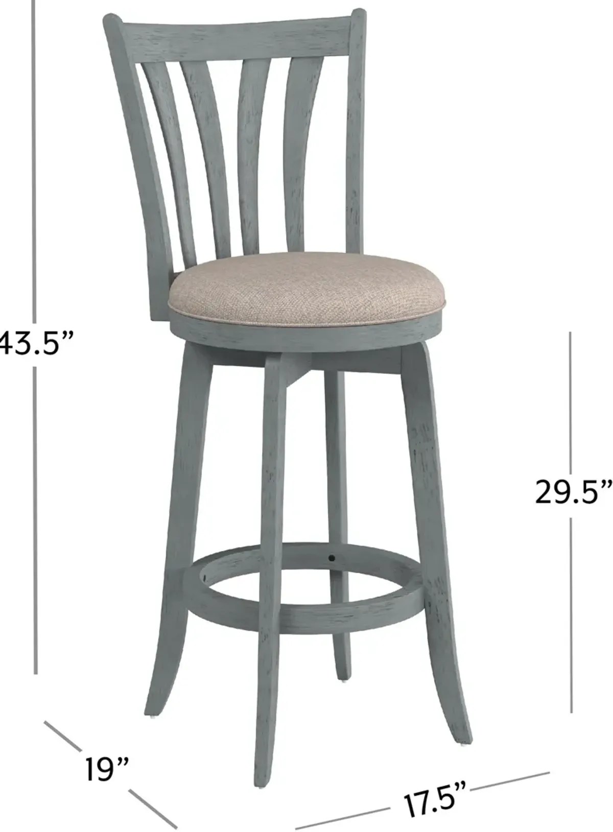 Roberta Swivel Bar Stool-  Blue