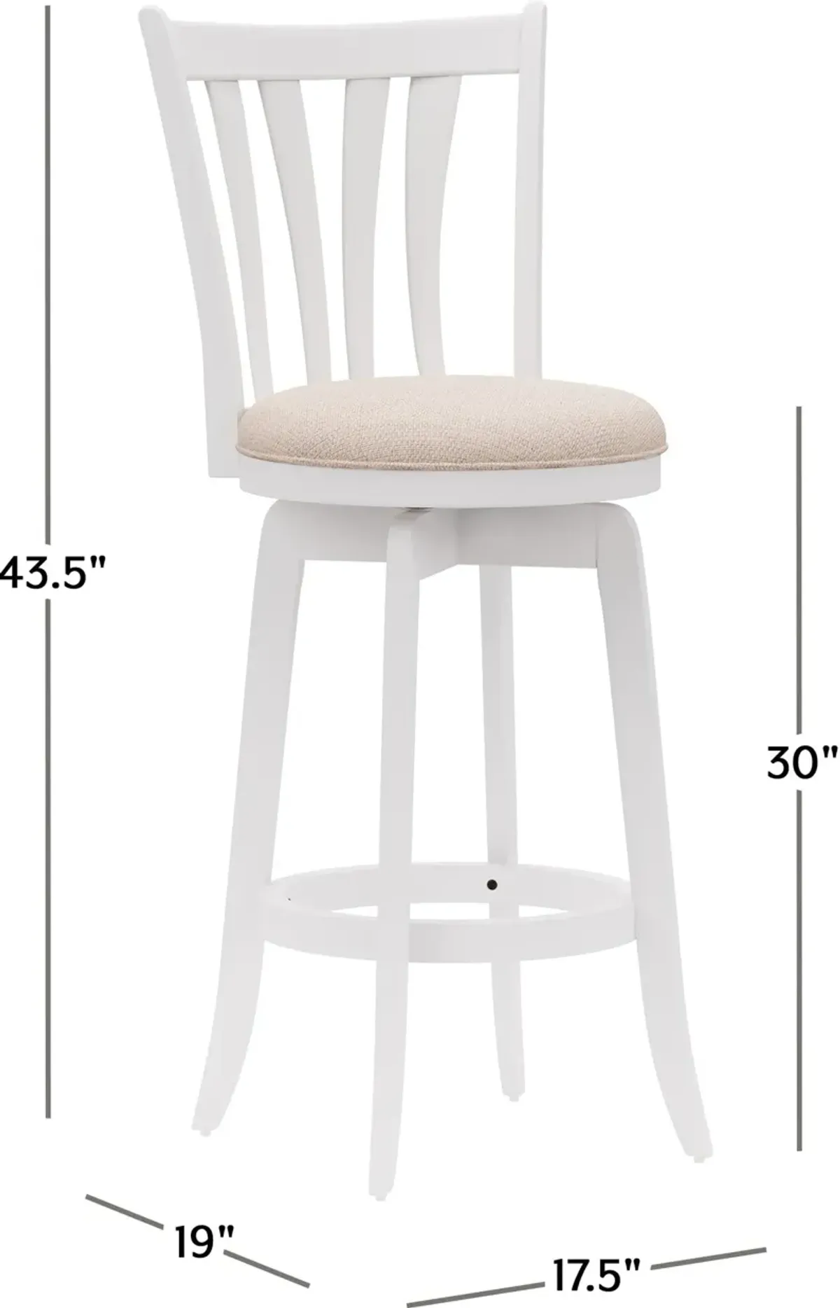 Roberta Swivel Bar Stool - White