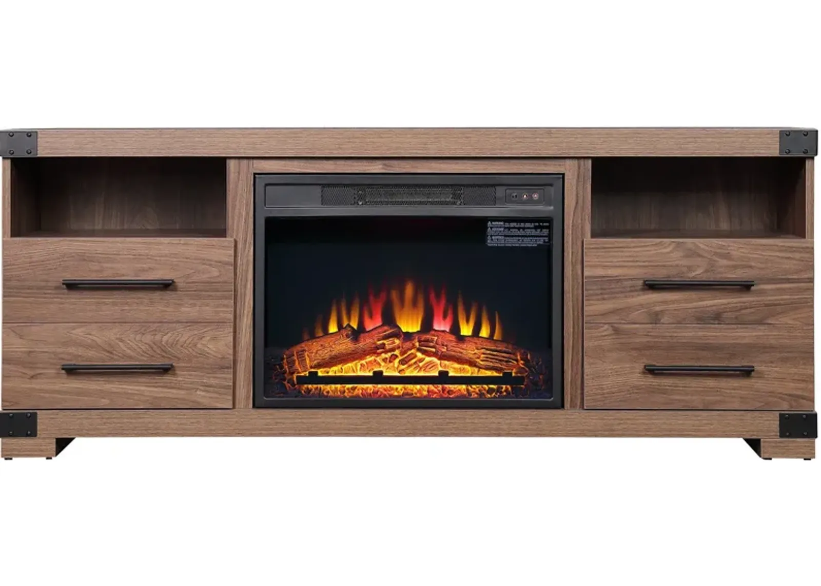 Sheryl TV Stand with Fireplace - Brown