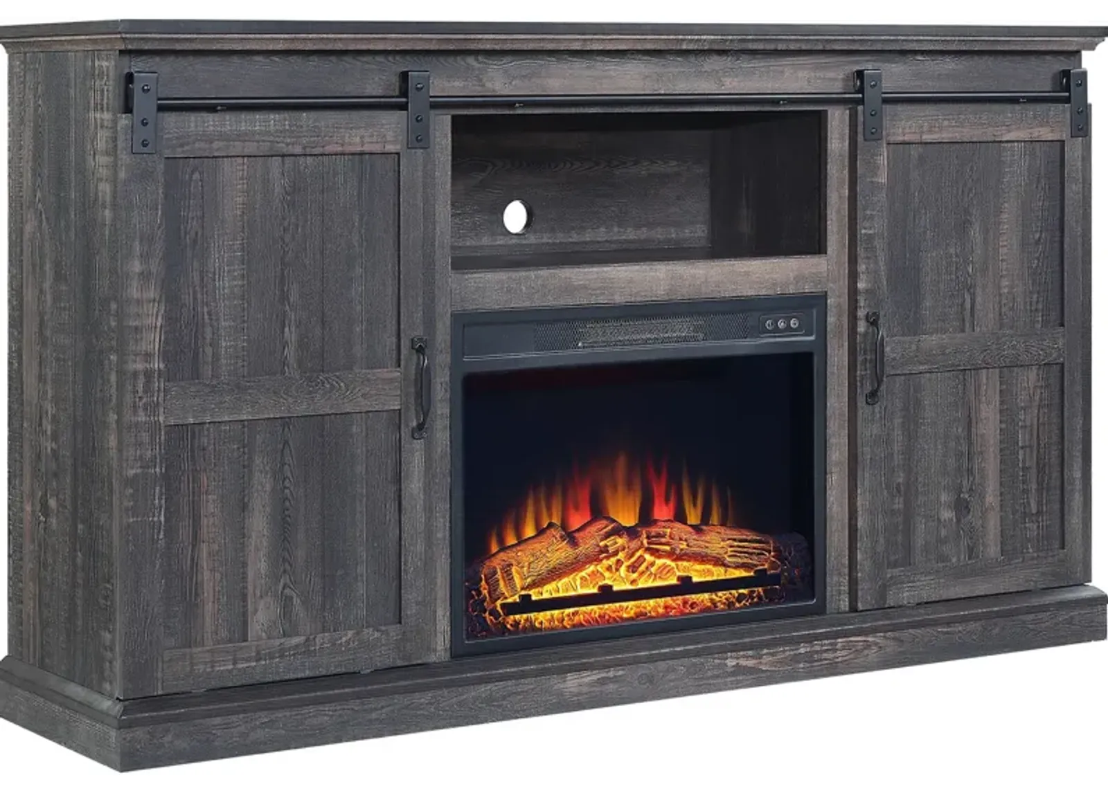 Janelle TV Stand with Fireplace - Brown