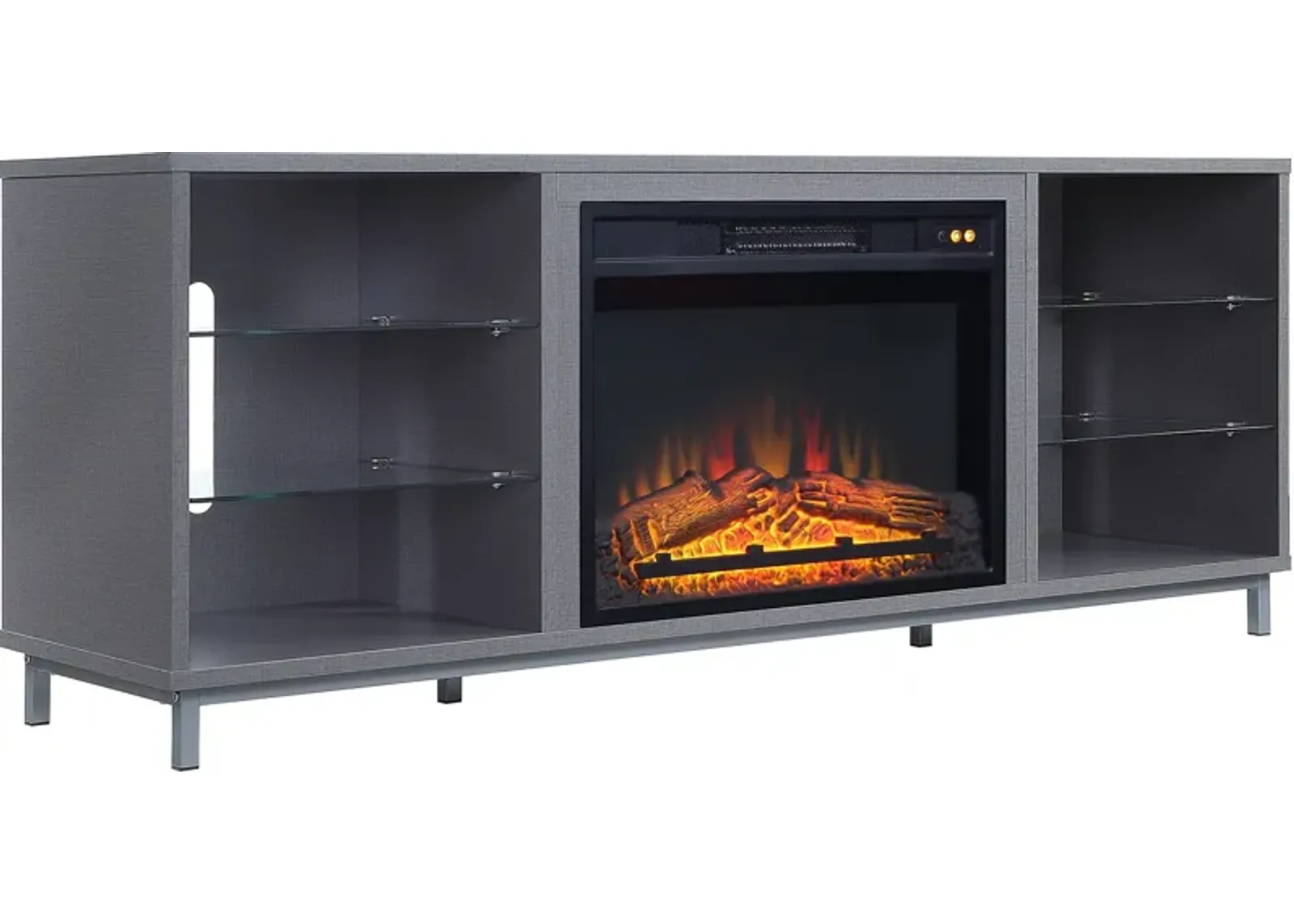 Mallorie TV Stand with Fireplace - Gray