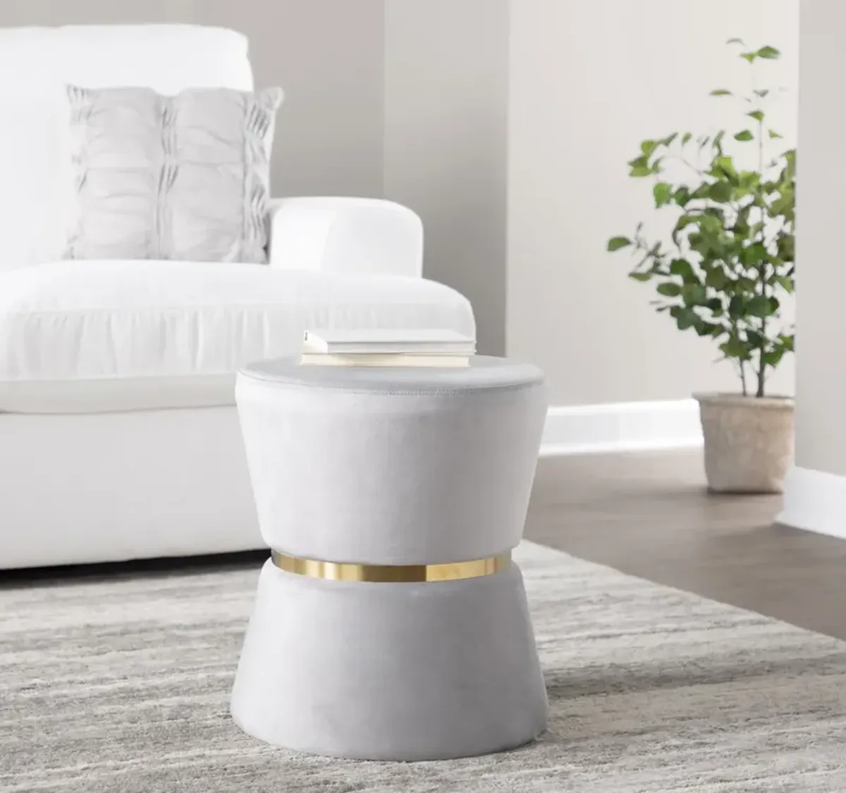 Avila Ottoman - Gold/Gray