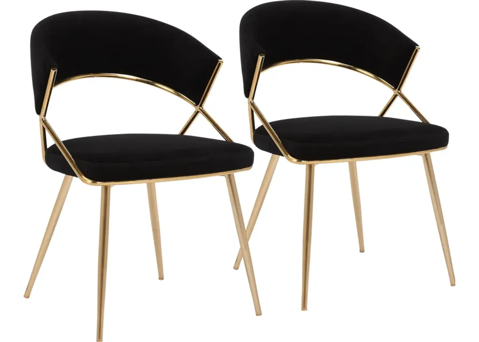 Cyntia 2-Piece Dining Chair Set - Black/Gold