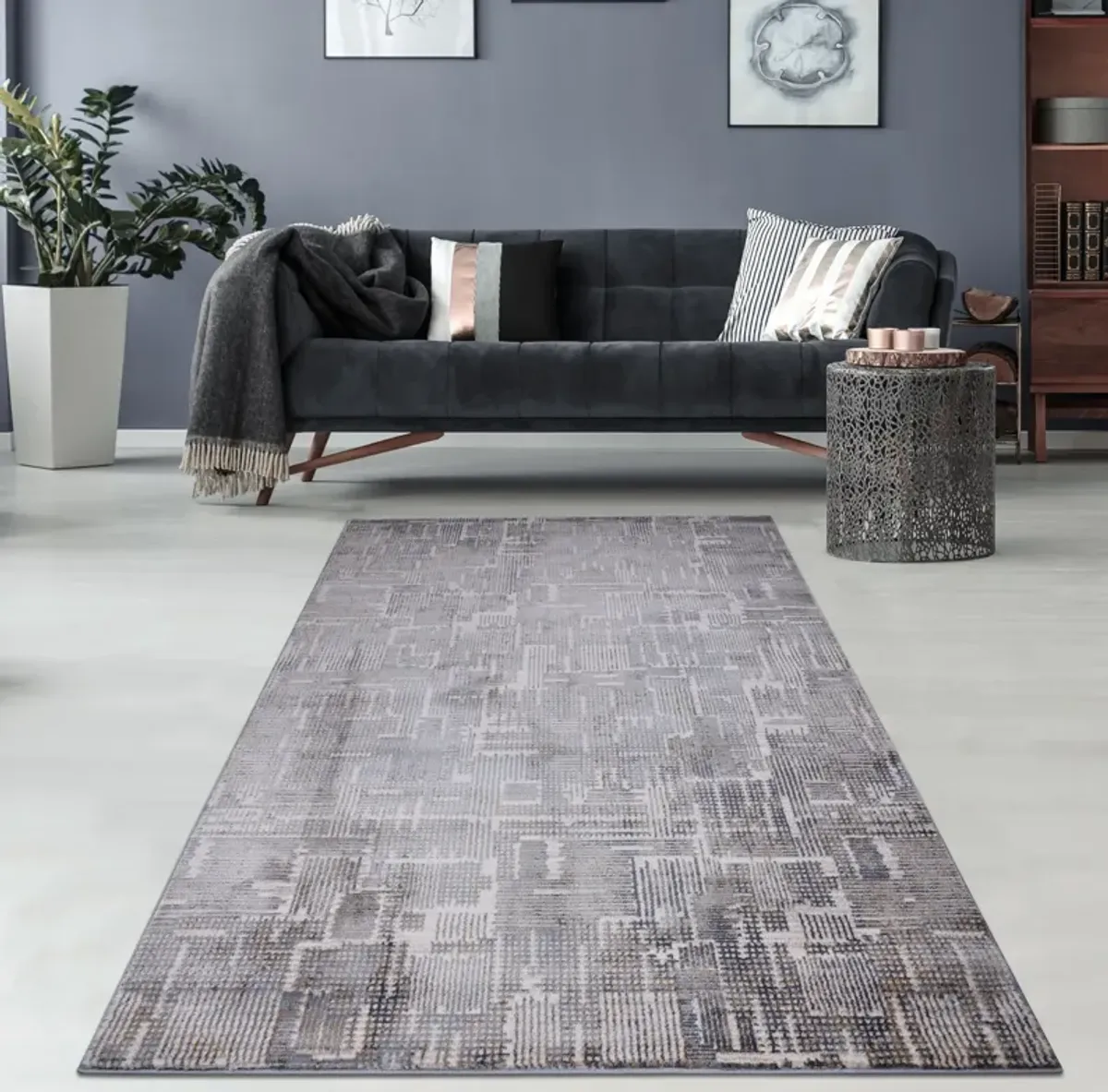 Davide 8' x 10 Area Rug -  Gray/Blue