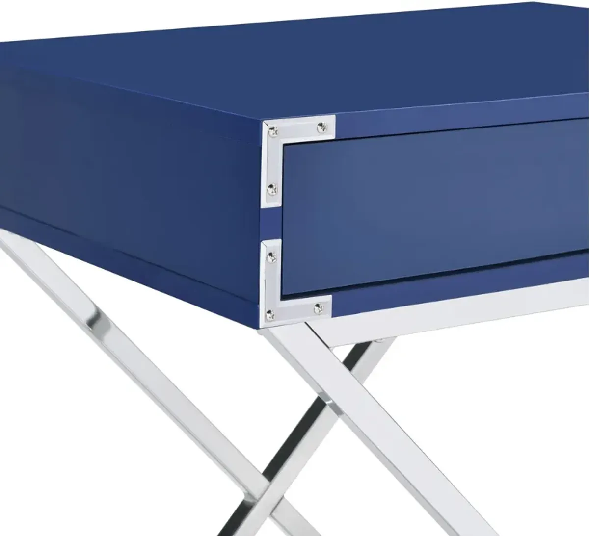 Breenon Nightstand - Chrome/Blue