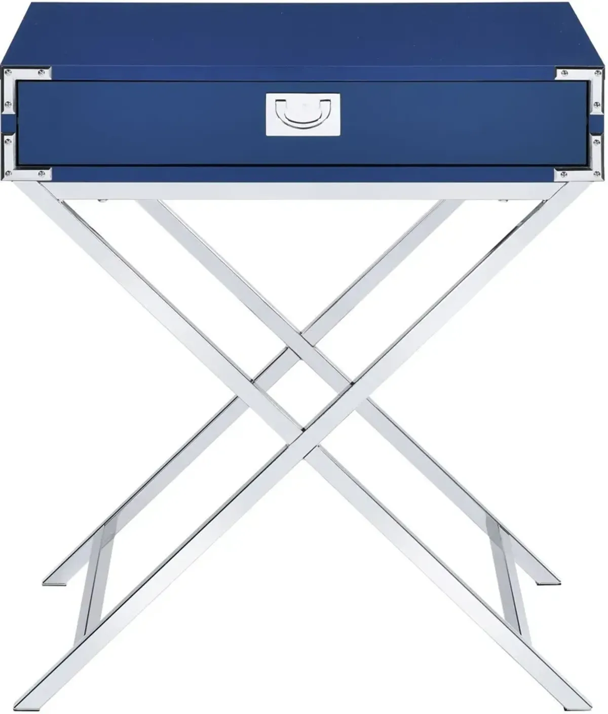 Breenon Nightstand - Chrome/Blue