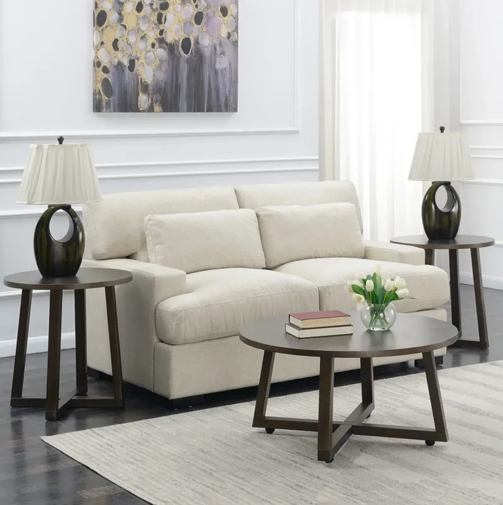 Kensie 3-Piece Table Set with Coffee Table and 2 End Tables