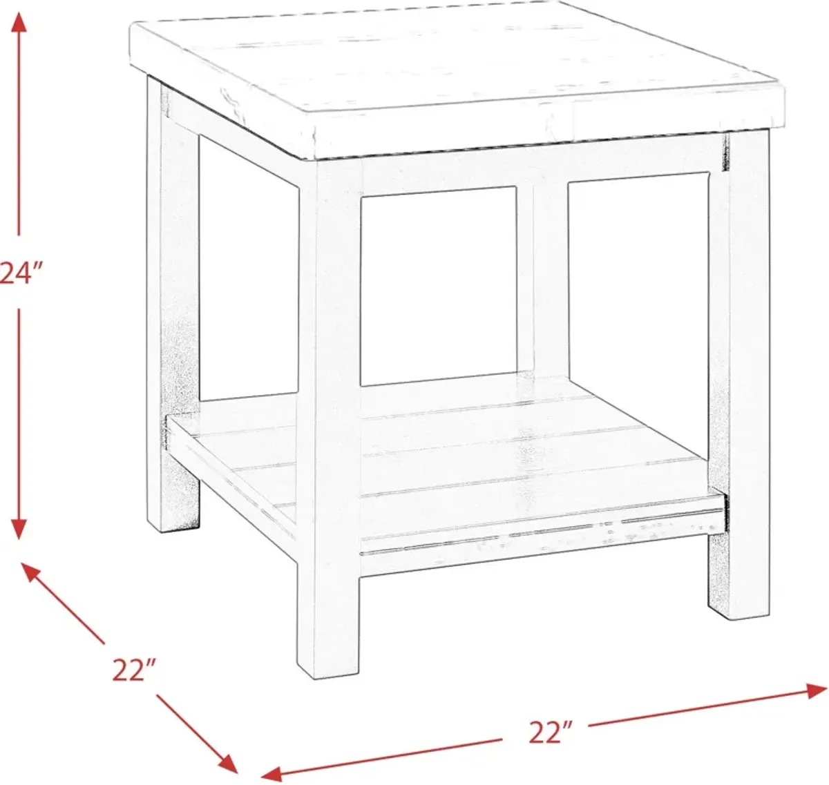 Jordie Marble Square End Table