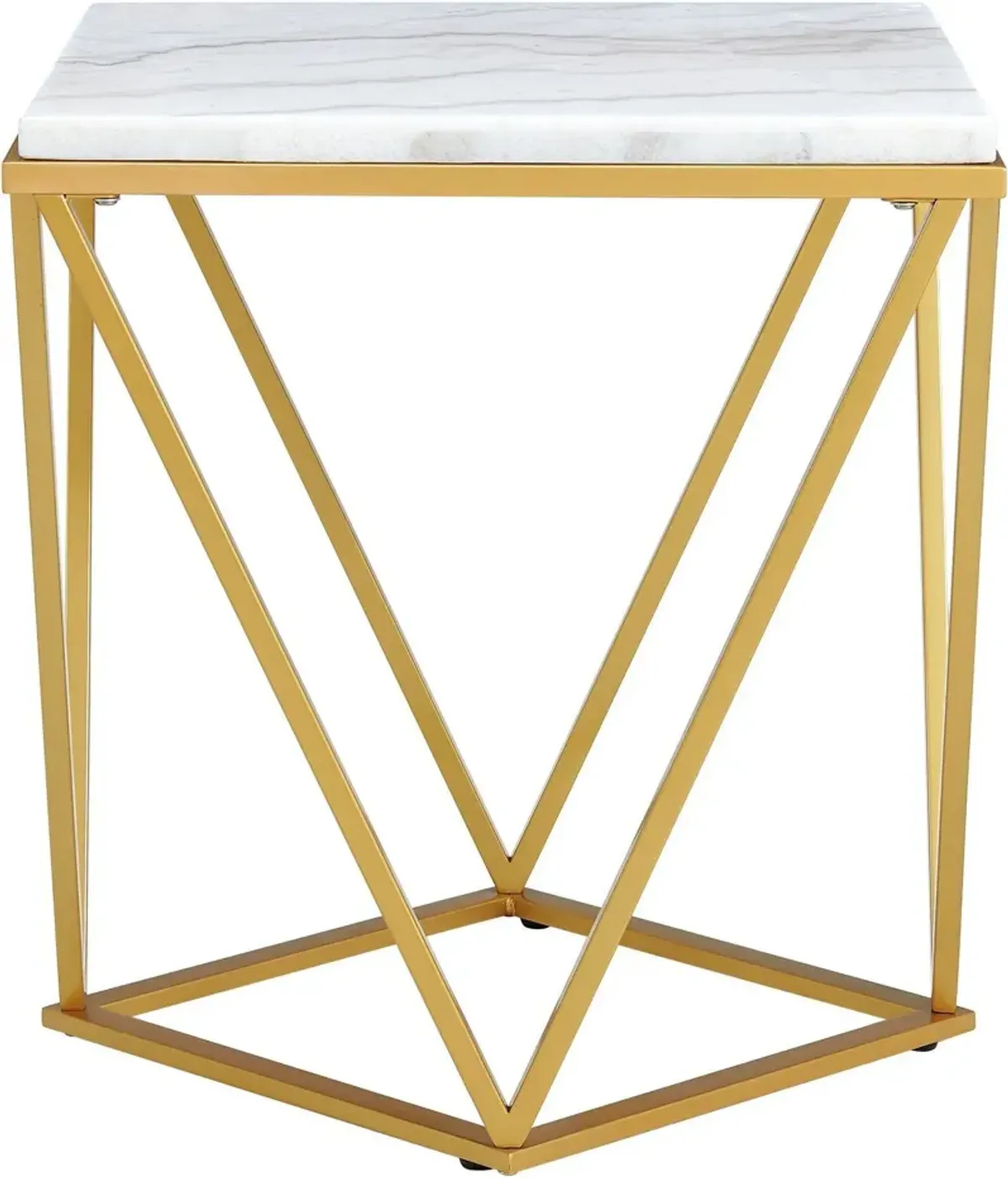 Harville End Table with Gold Metal