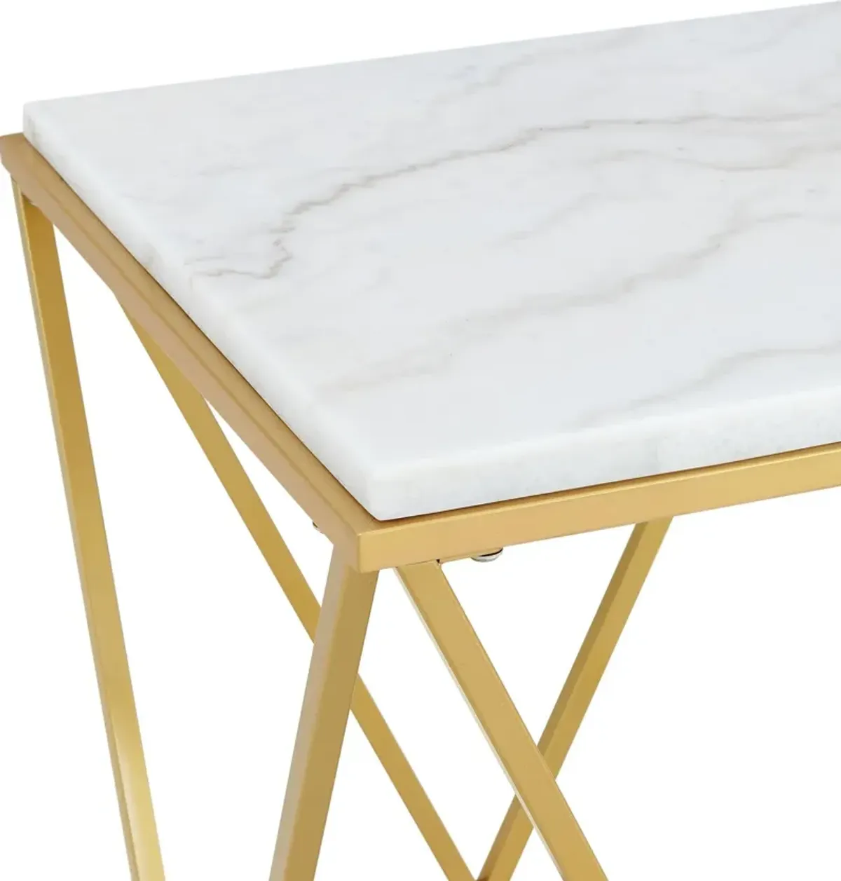 Harville End Table with Gold Metal