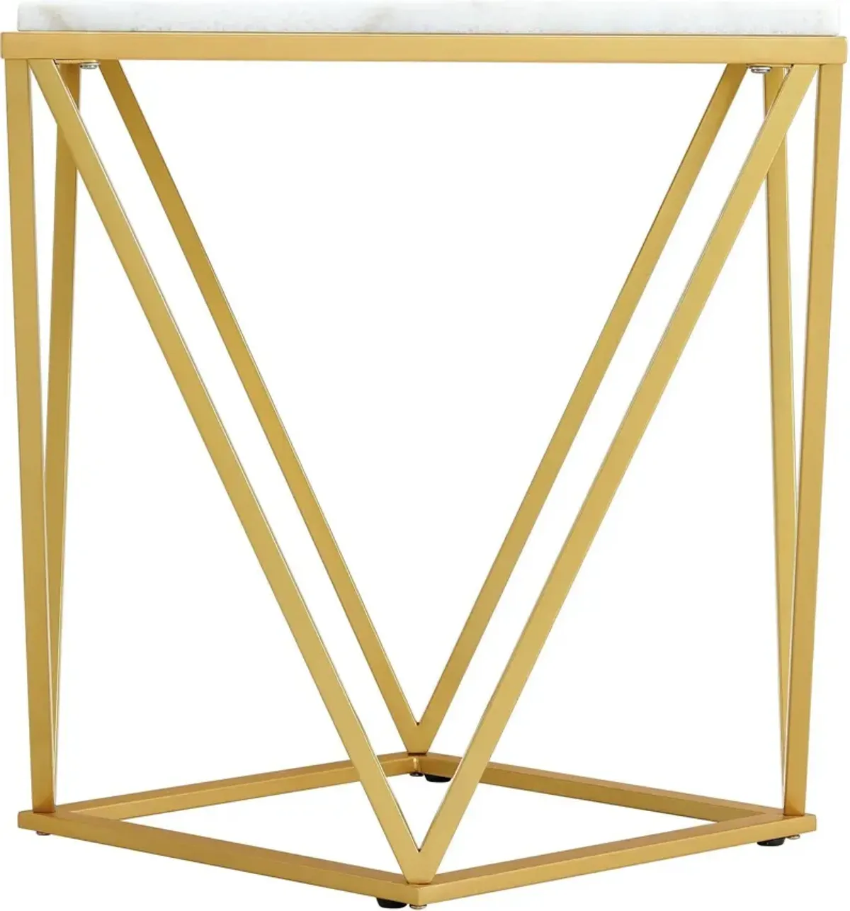 Harville End Table with Gold Metal