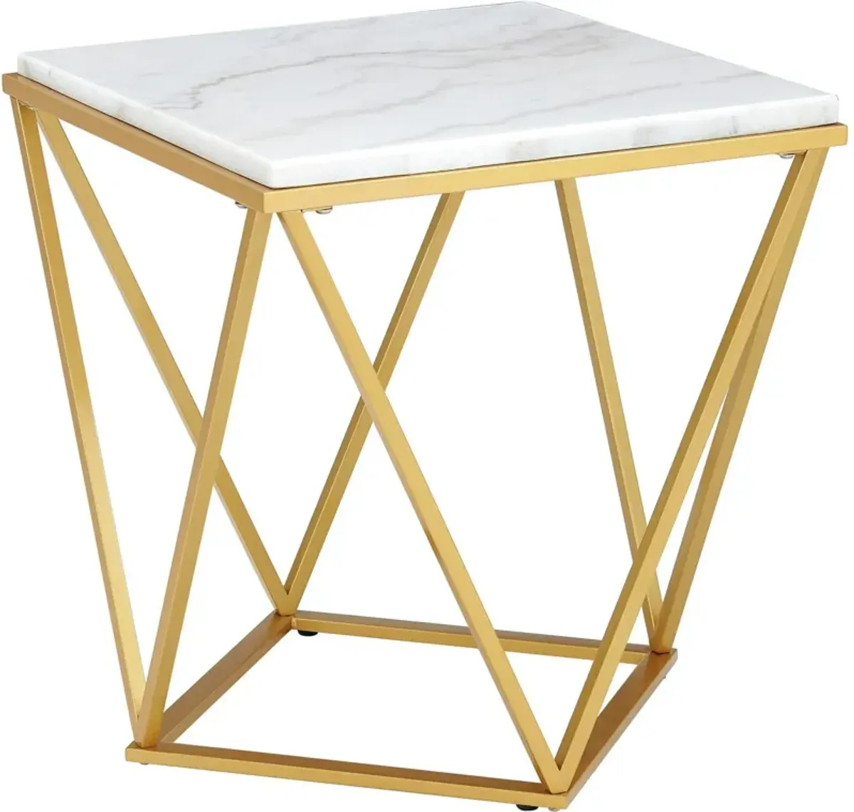 Harville End Table with Gold Metal