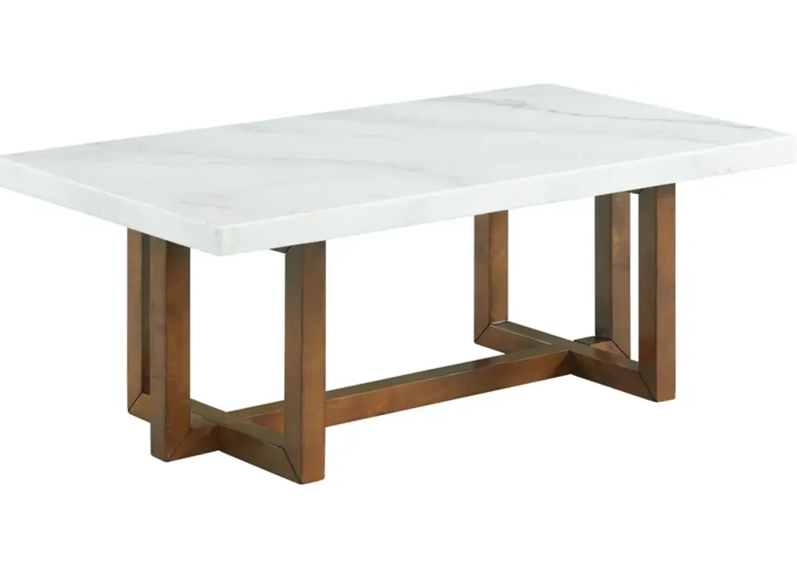 Elliana Marble Rectangular Coffee Table - White