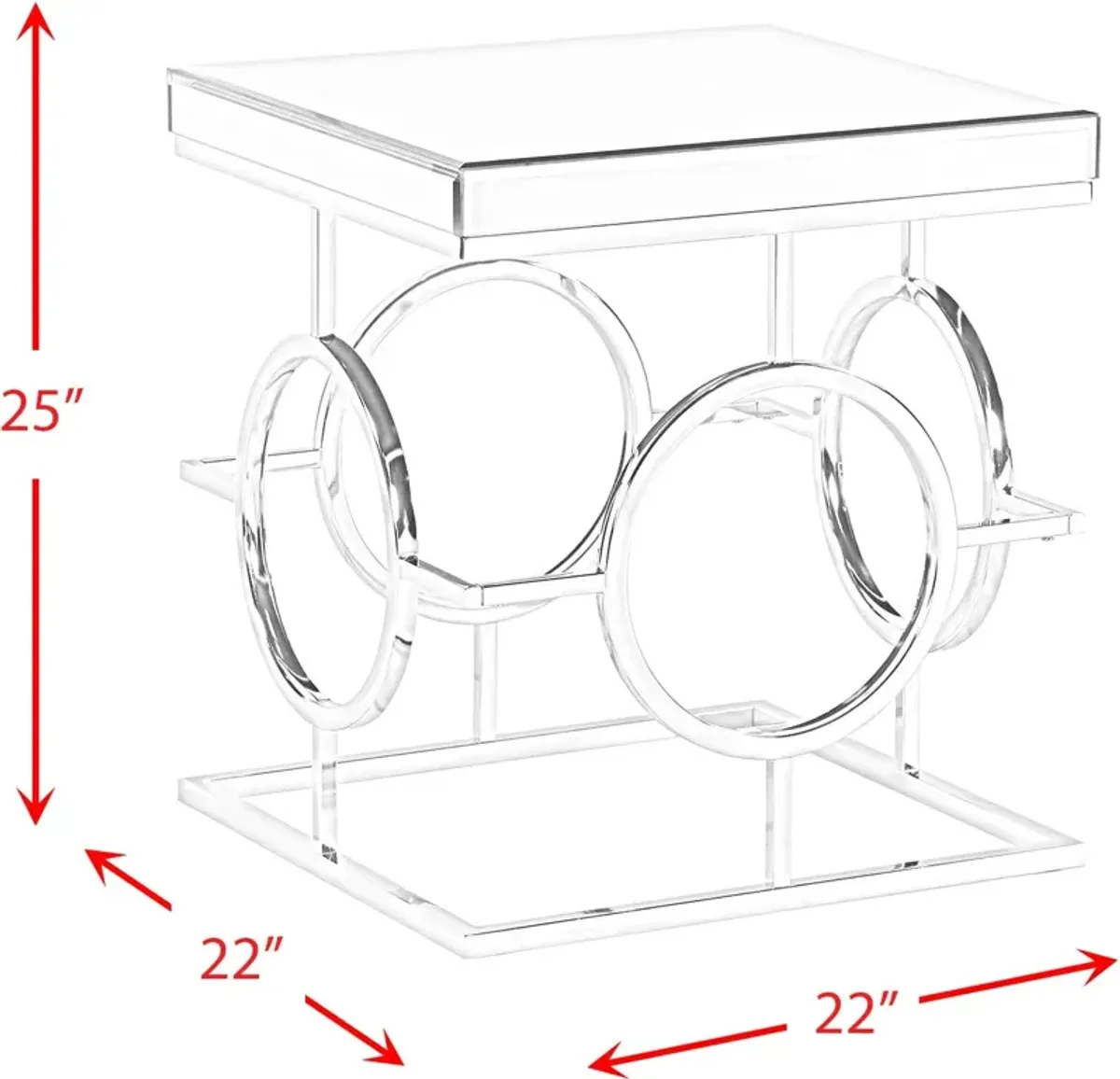 Rehan Square Mirrored End Table