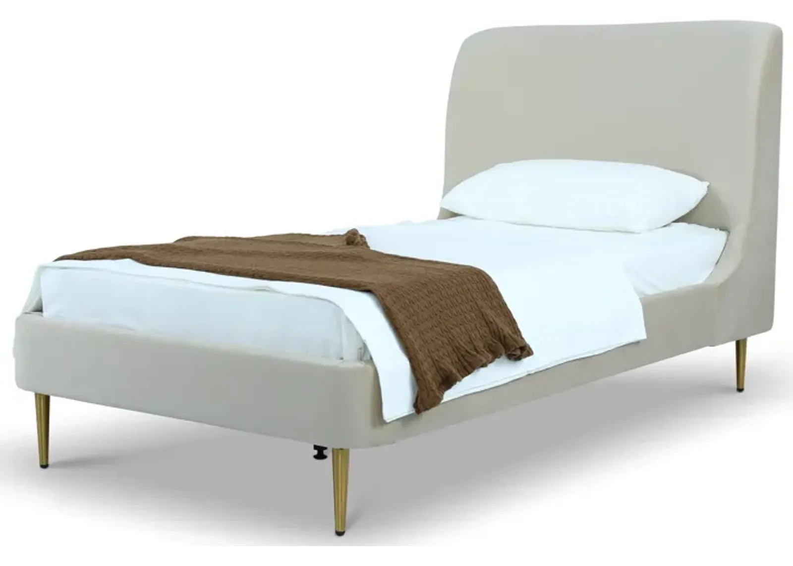 Hudgens Twin Upholstered Platform Bed - Cream