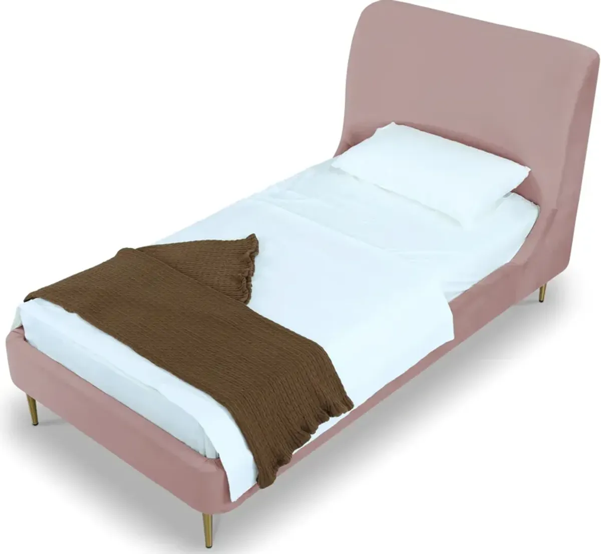 Hudgens Twin Upholstered Platform Bed - Blush