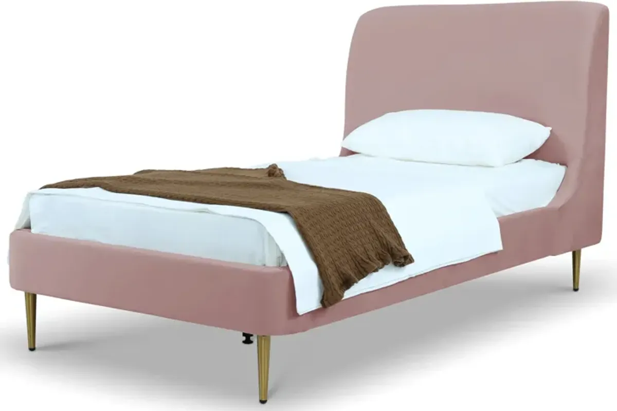 Hudgens Twin Upholstered Platform Bed - Blush